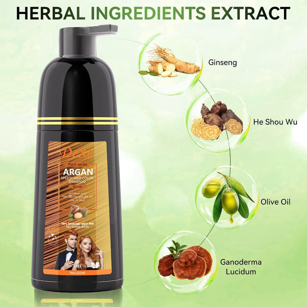 Authentic imported USA personal care hair dye shampoo packaging box showing product attributes