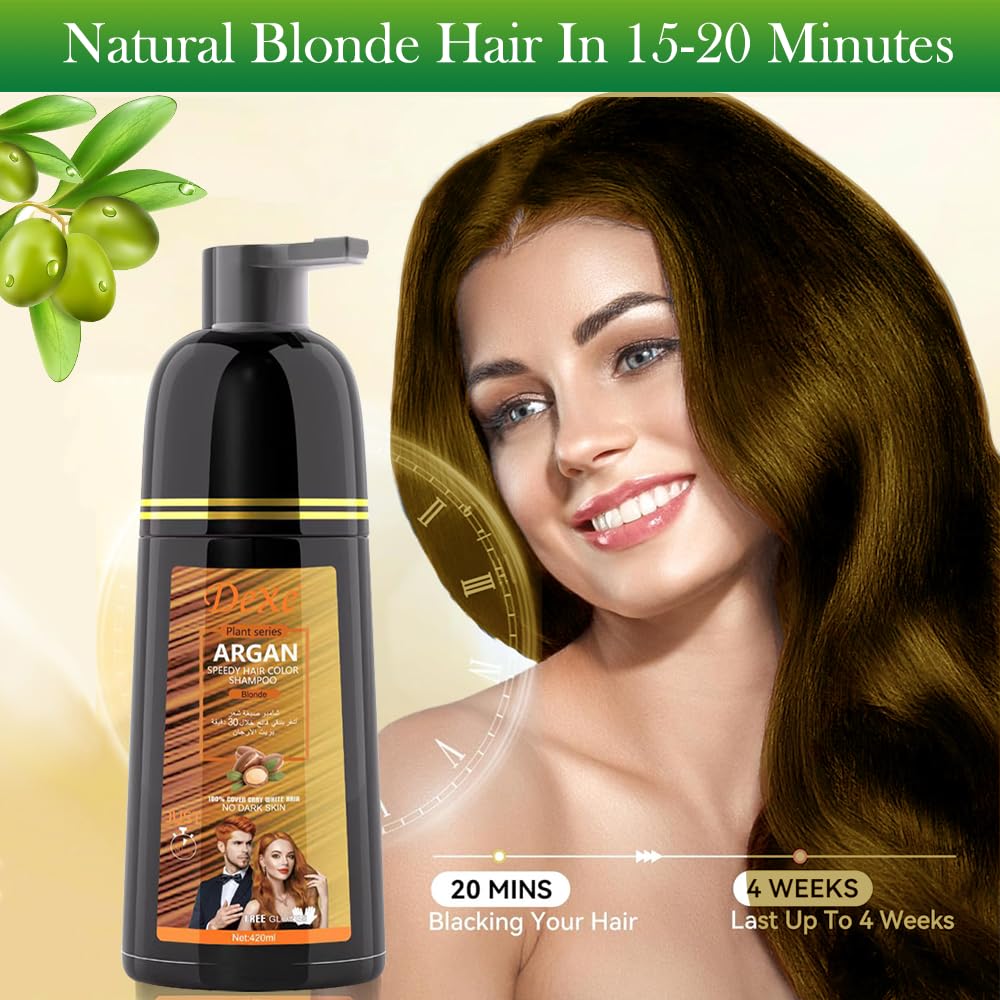 LUJAJIAO hair color shampoo safe herbal formula application gloves included in the package