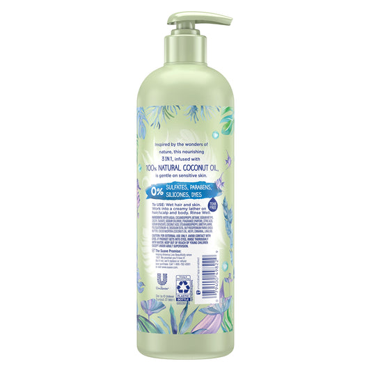 Suave Kids tear free shampoo conditioner and body wash packaging details