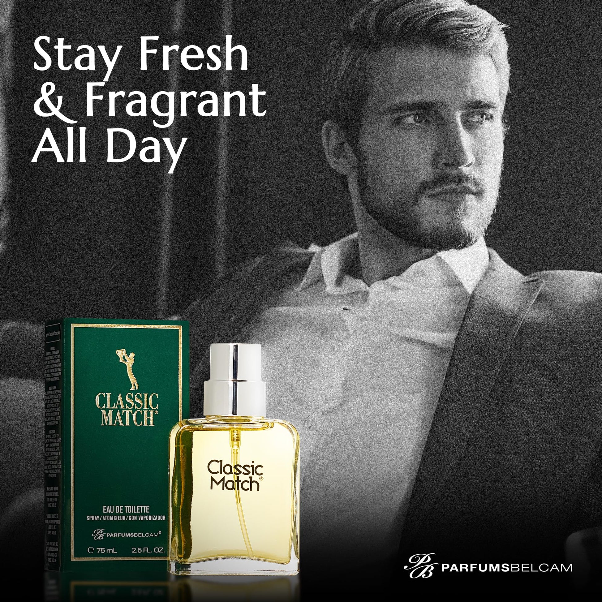 Base of the PB ParfumsBelcam Classic Match Green bottle showing manufacturing details and standard batch codes.