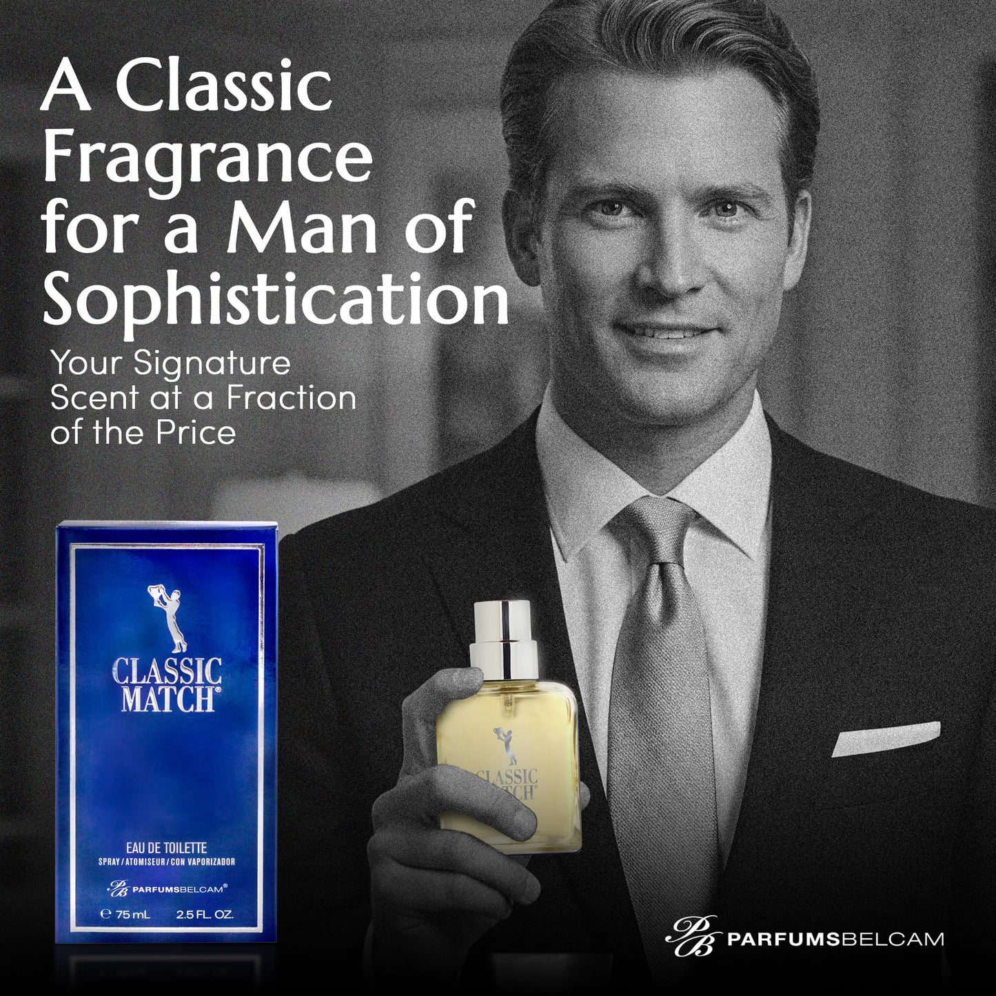 Close up of the spray nozzle on the PB ParfumsBelcam Blue Classic Match Eau de Toilette bottle