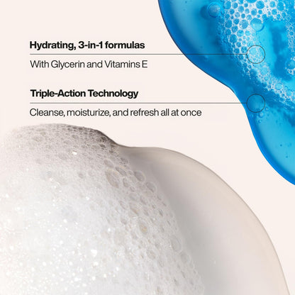 Suave Men 3-in-1 shower gel variety pack back label with directions.