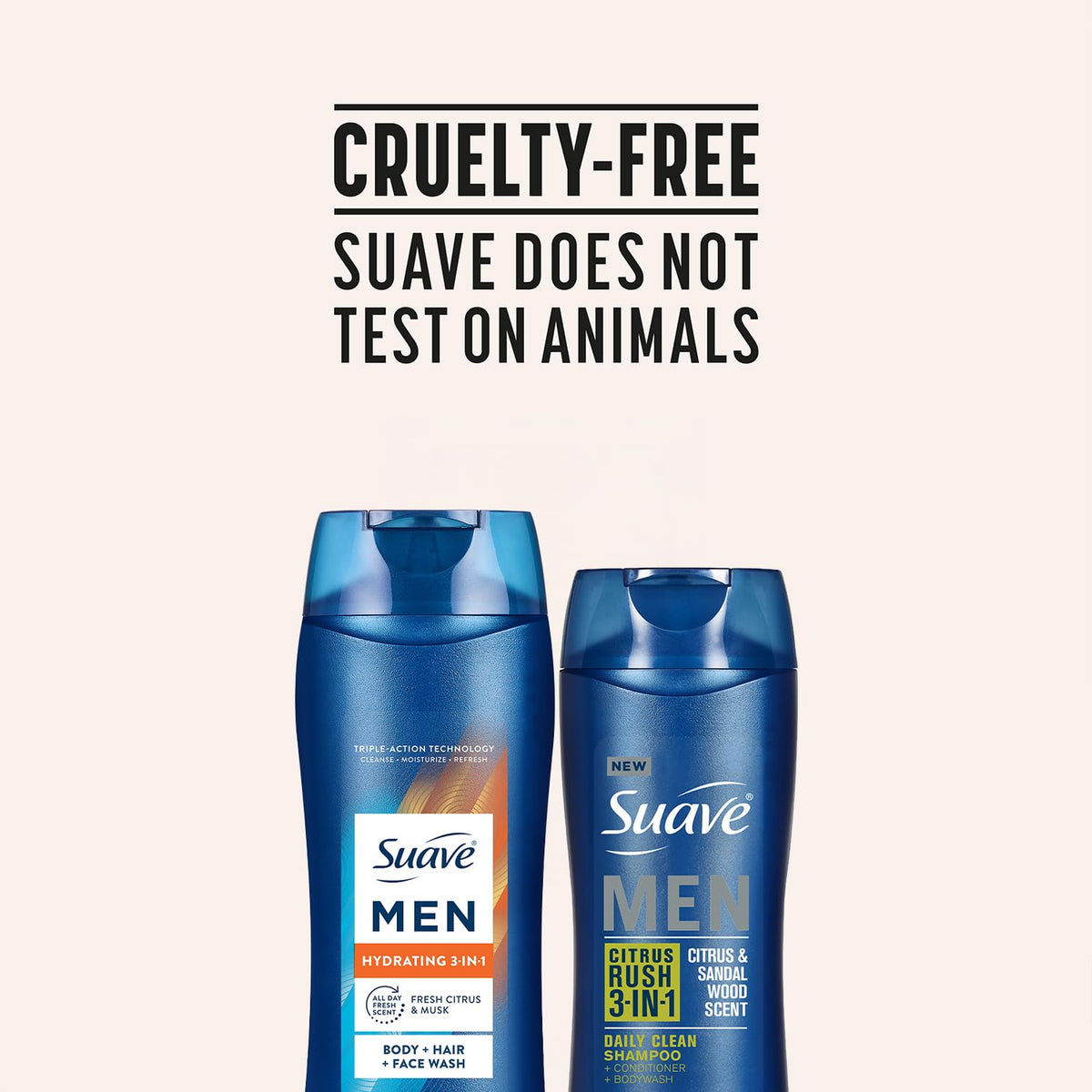 Suave Men premium USA imported personal care products collection display.