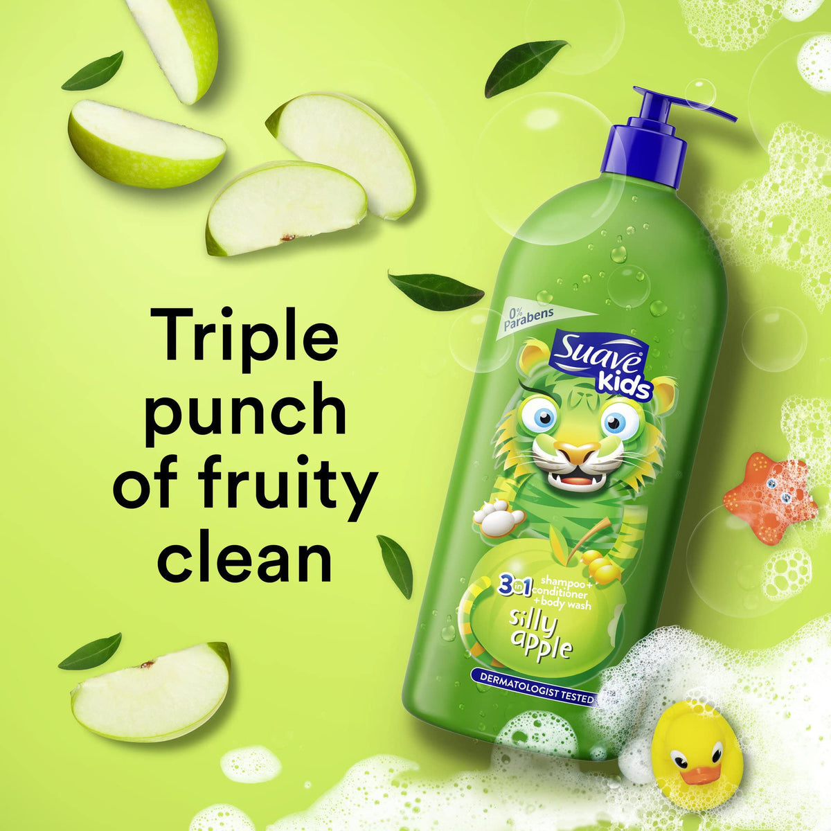 Suave Kids 3-in-1 Silly Apple 532 ml bottle on display