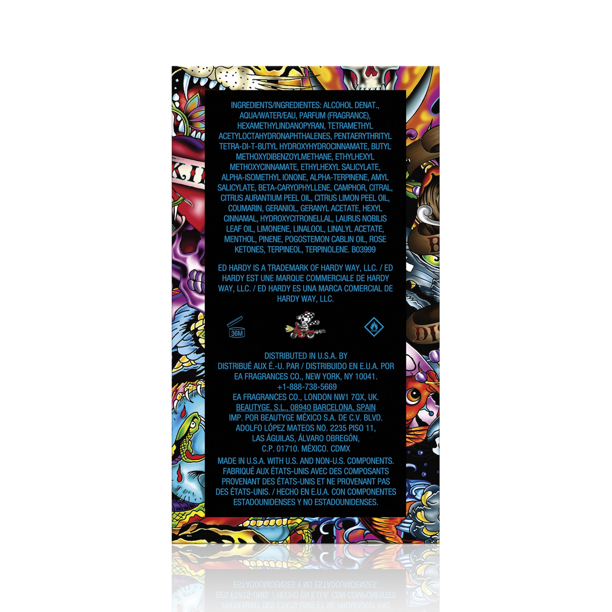 Ed Hardy Hearts And Daggers three point four fluid ounce bottle angle view