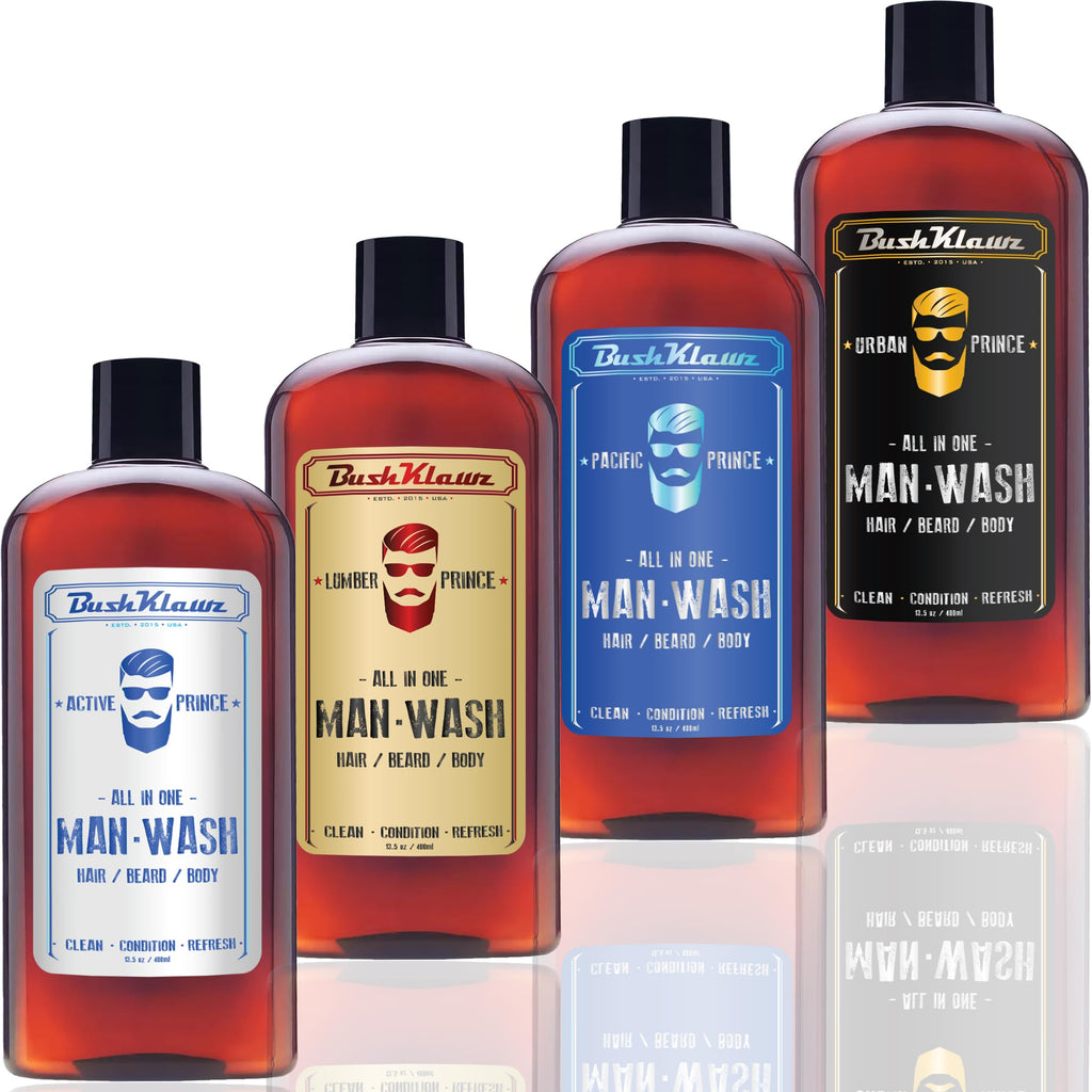 BushKlawz premium imported mens grooming body wash ingredients label