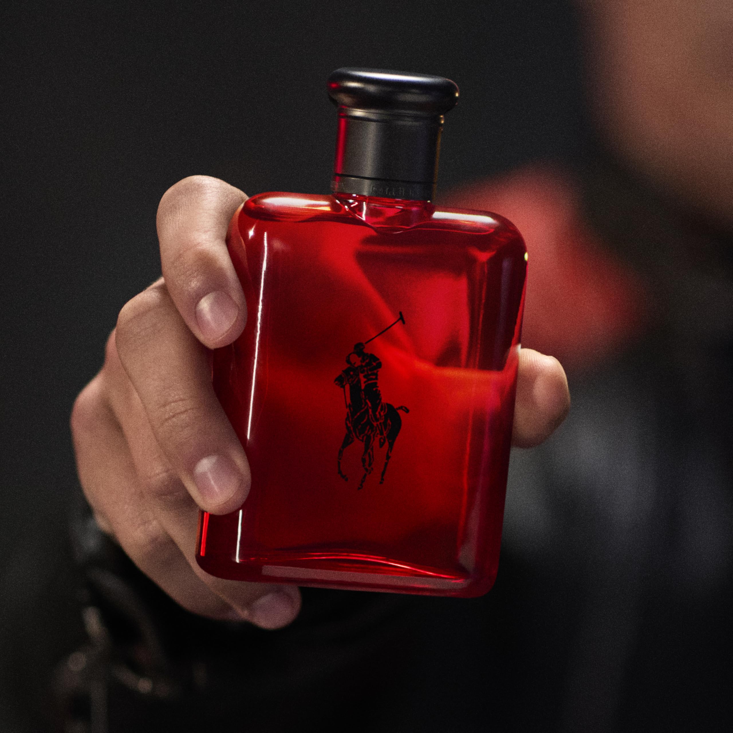 Imported Ralph Lauren Polo Red Eau de Toilette liquid spray nozzle closeup