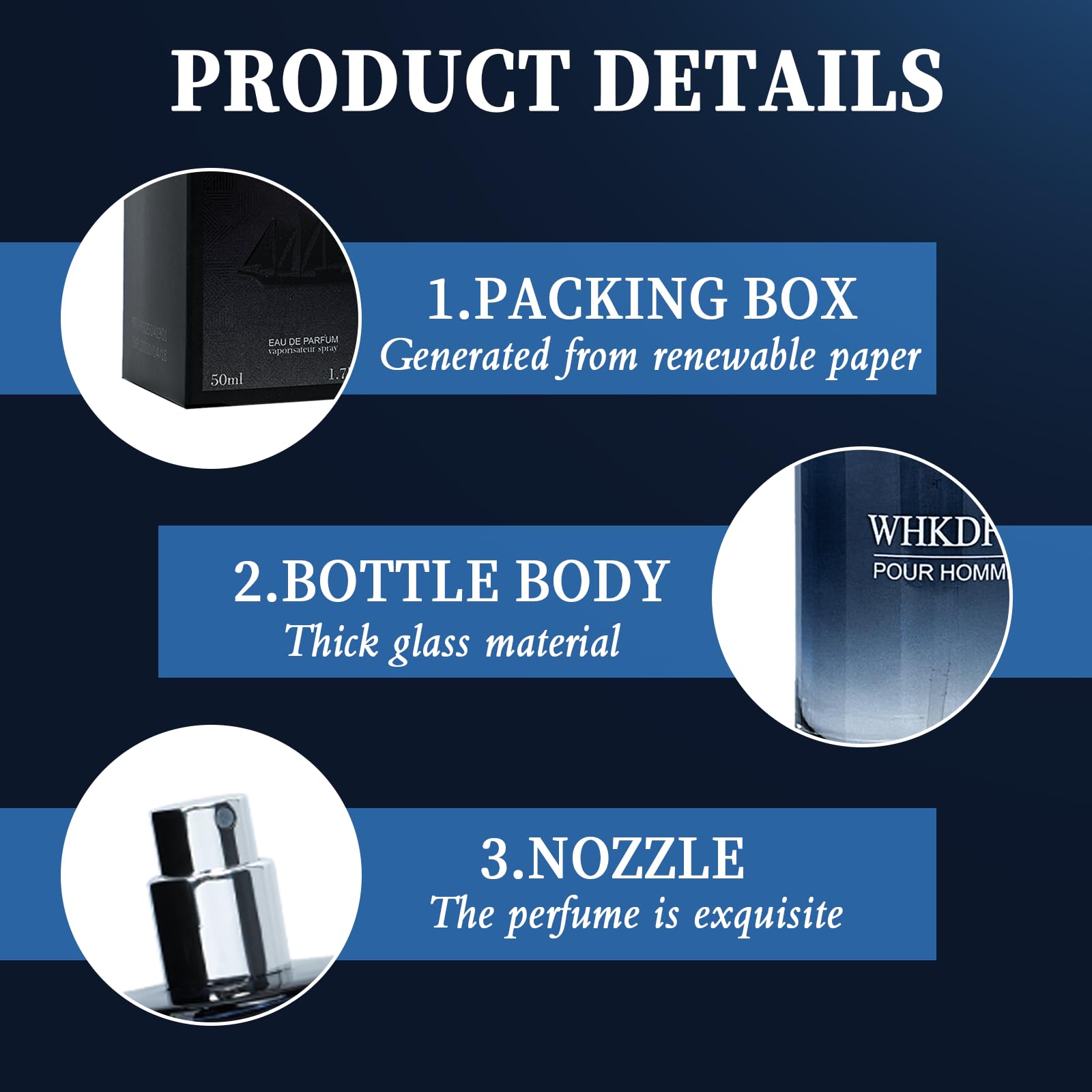 WHKDFV portable men perfume bottle with clear cap display