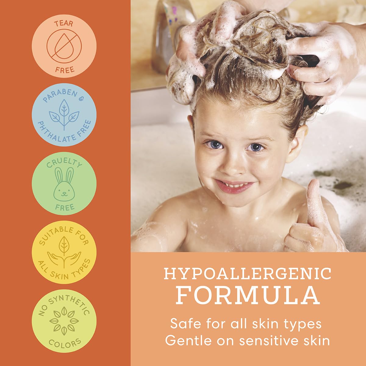 Cocomagic Cocokids 3-in-1 shampoo conditioner body wash packaging highlighting paraben free claim