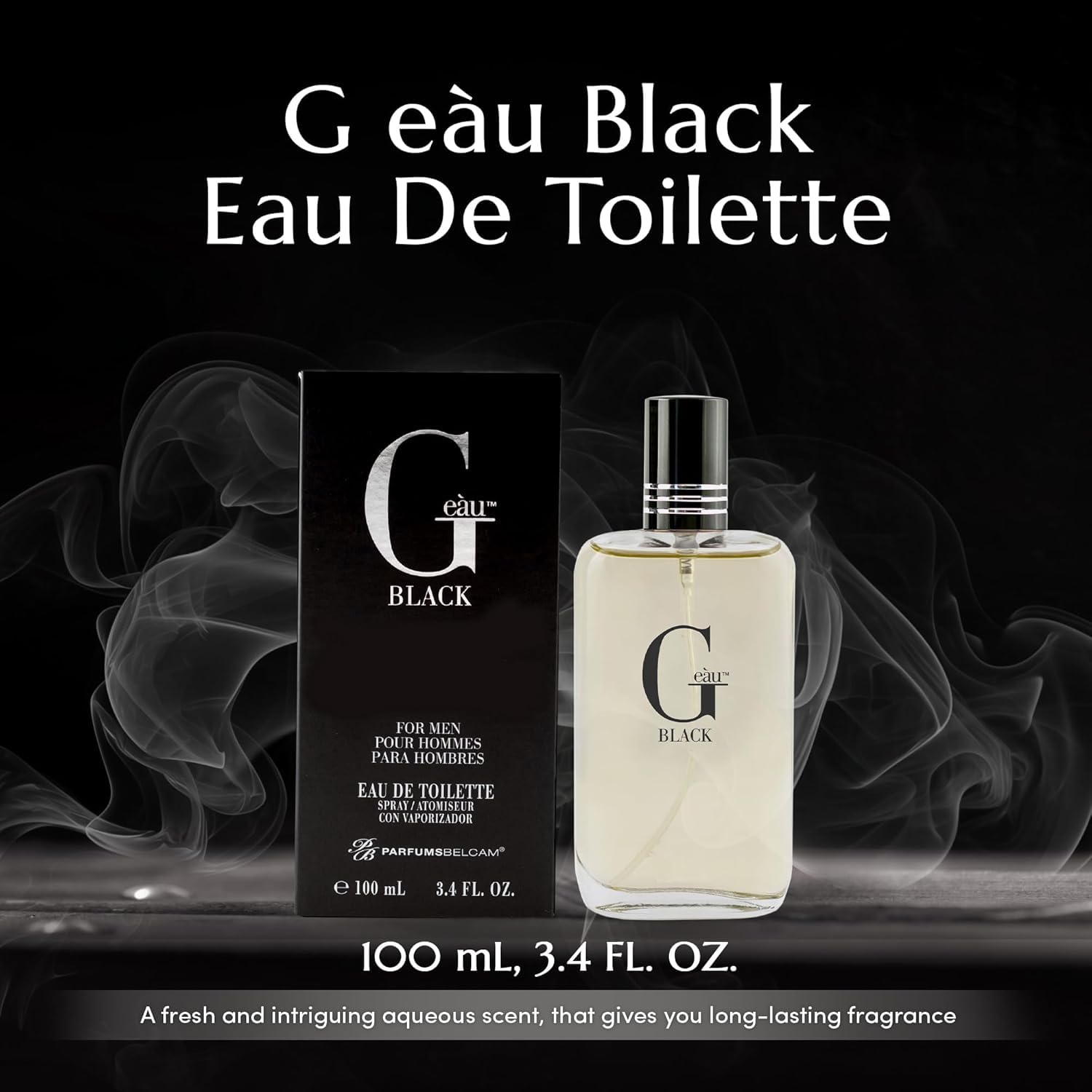 PB ParfumsBelcam G Eau Black men aquatic cologne packaging box