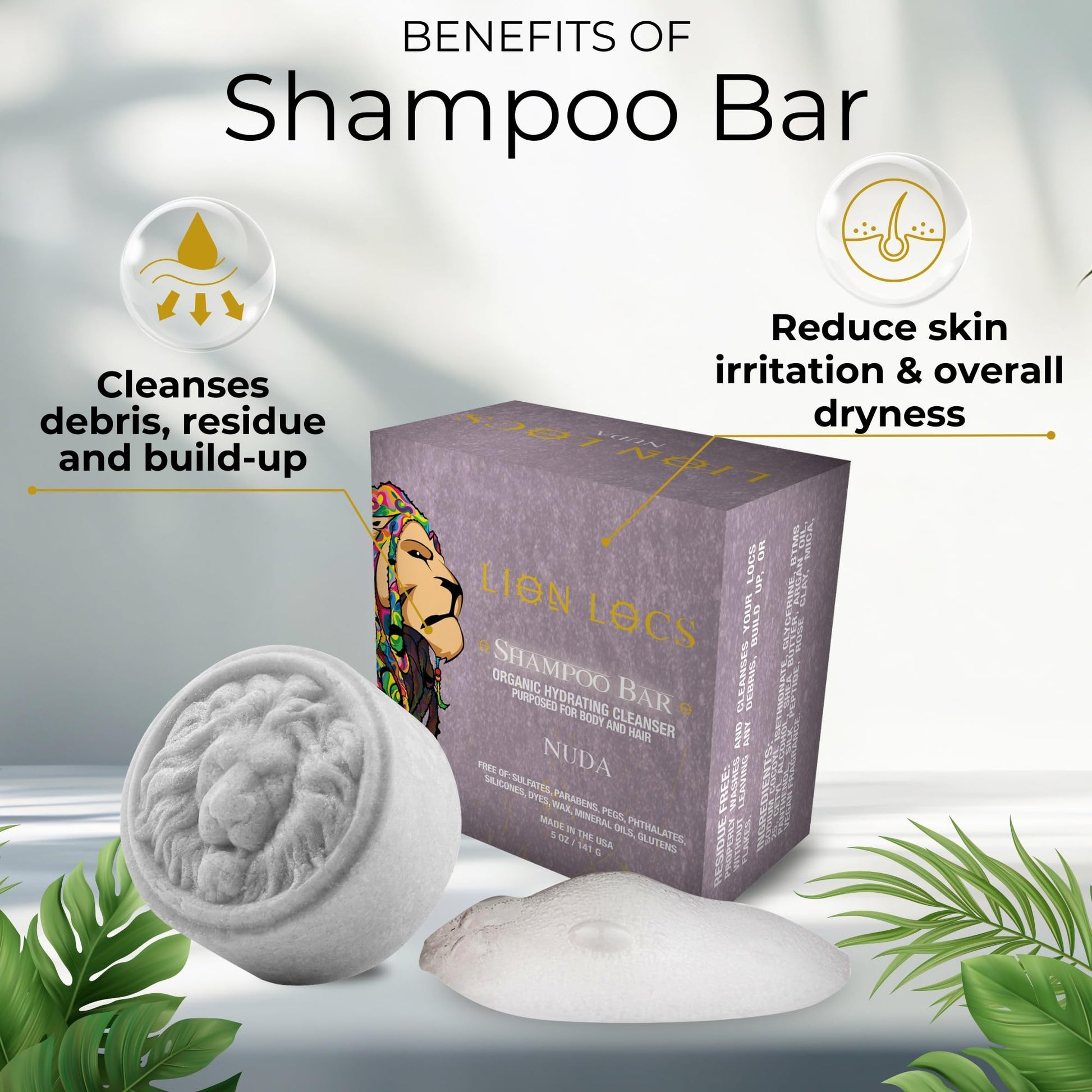 Lion Locs 3 in 1 solid cleansing bar for dreadlocks