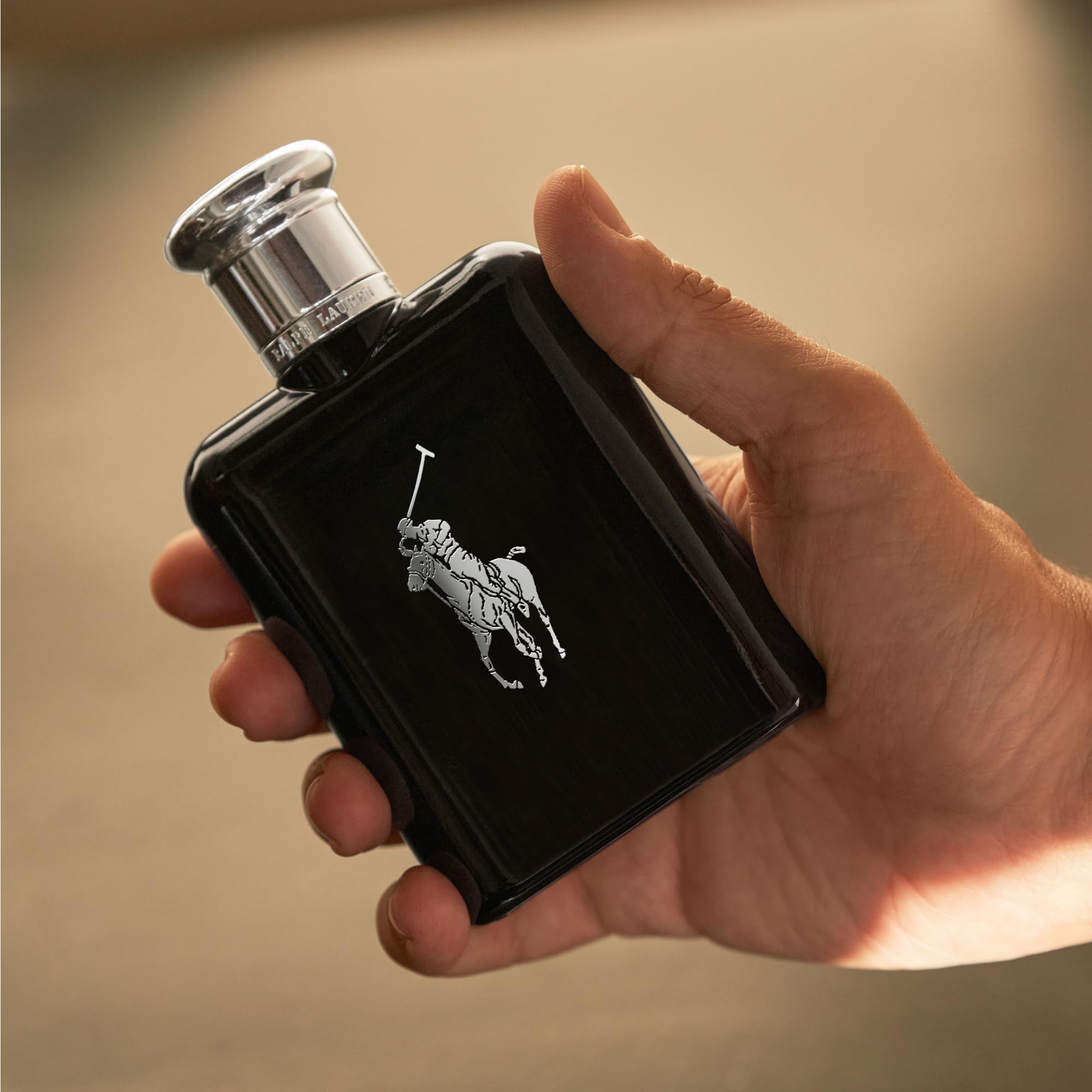 Authentic USA imported Ralph Lauren Polo Black 125 milliliter spray bottle with metallic cap