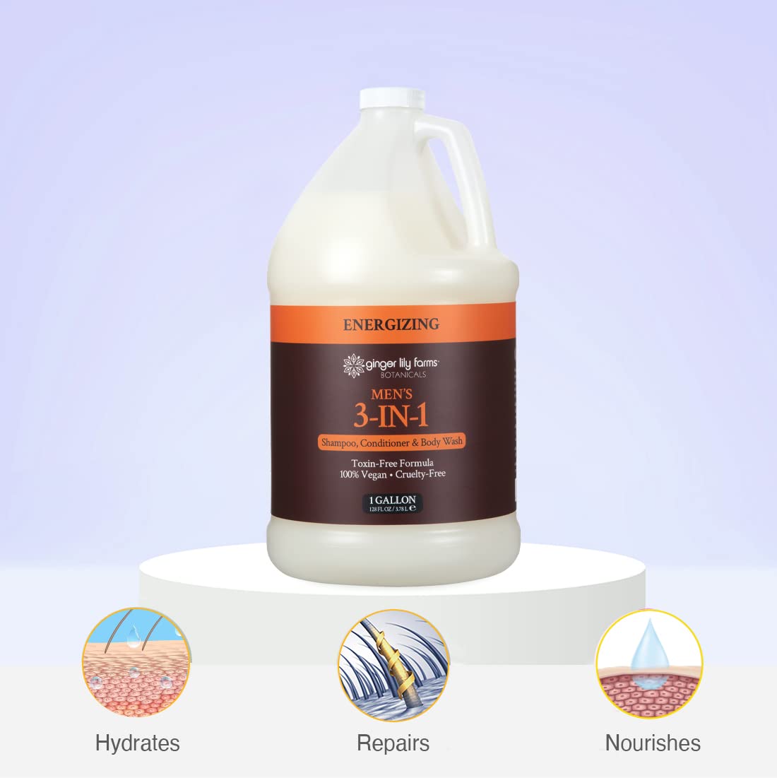 Top view of Ginger Lily Farms Botanicals 128 fluid ounce jug
