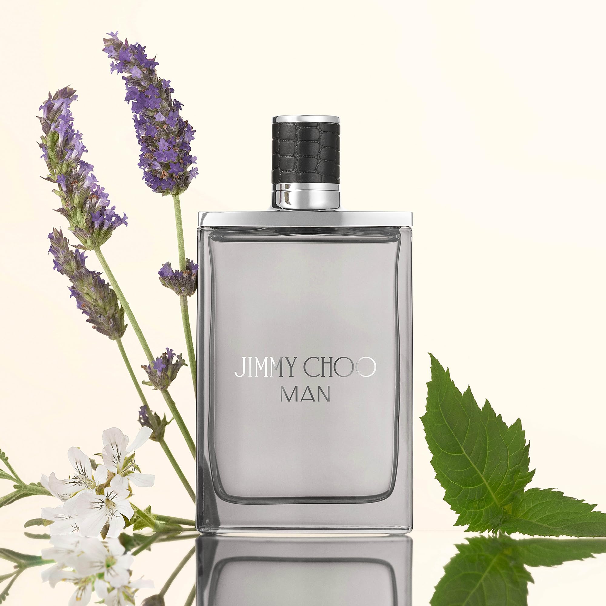 Jimmy Choo Man luxury perfume bottle showcasing the intricate mock crocodile skin texture on the black spray cap.