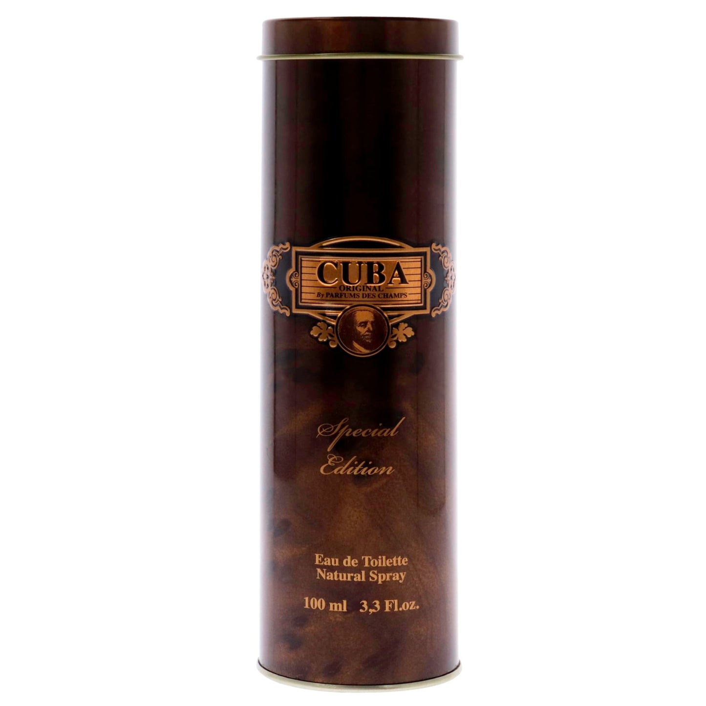 Cuba Paris Gold Special Edition men cologne showing the signature cigar shaped bottle design