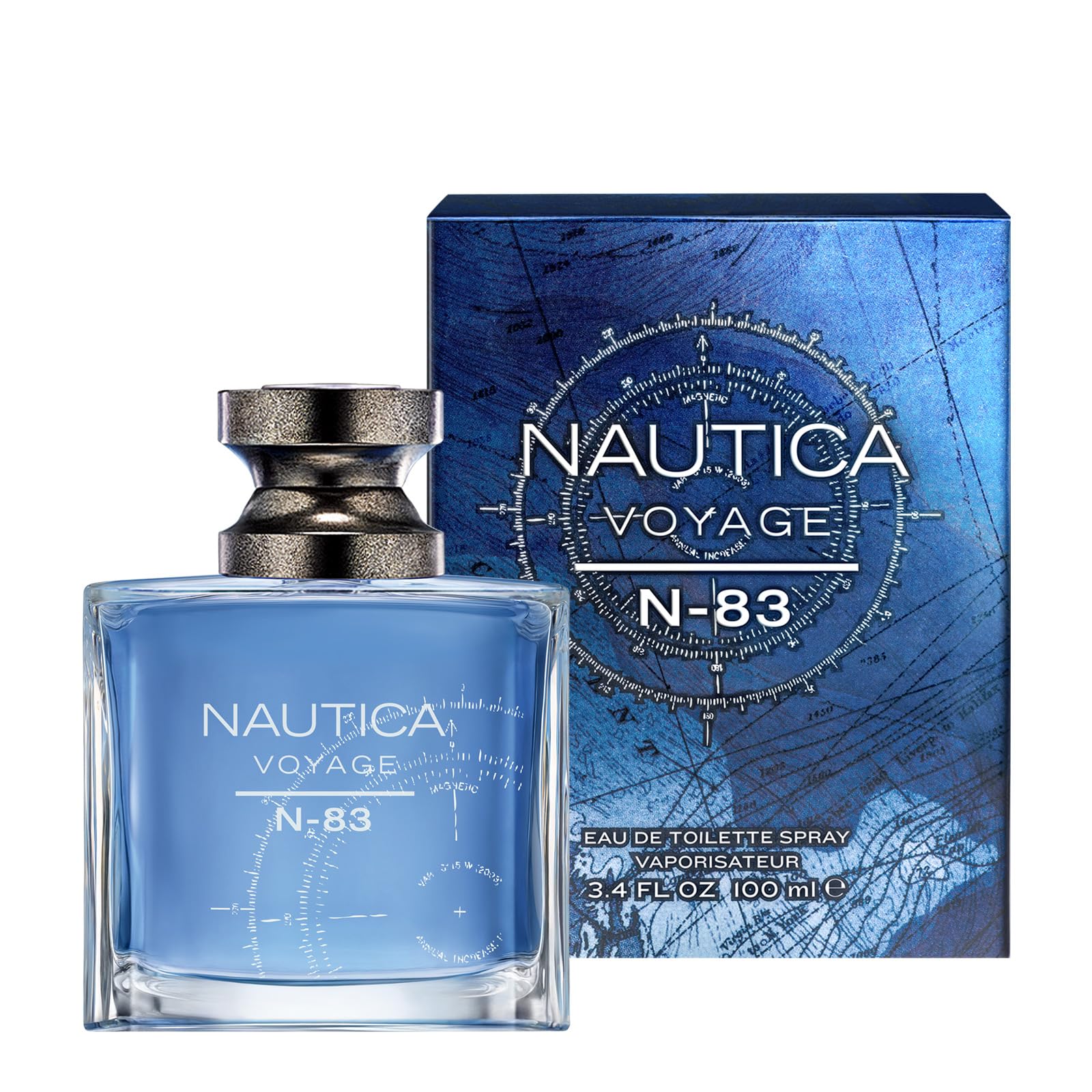 Nautica Voyage N83 men's perfume authentic USA imported packaging box and bottle setup