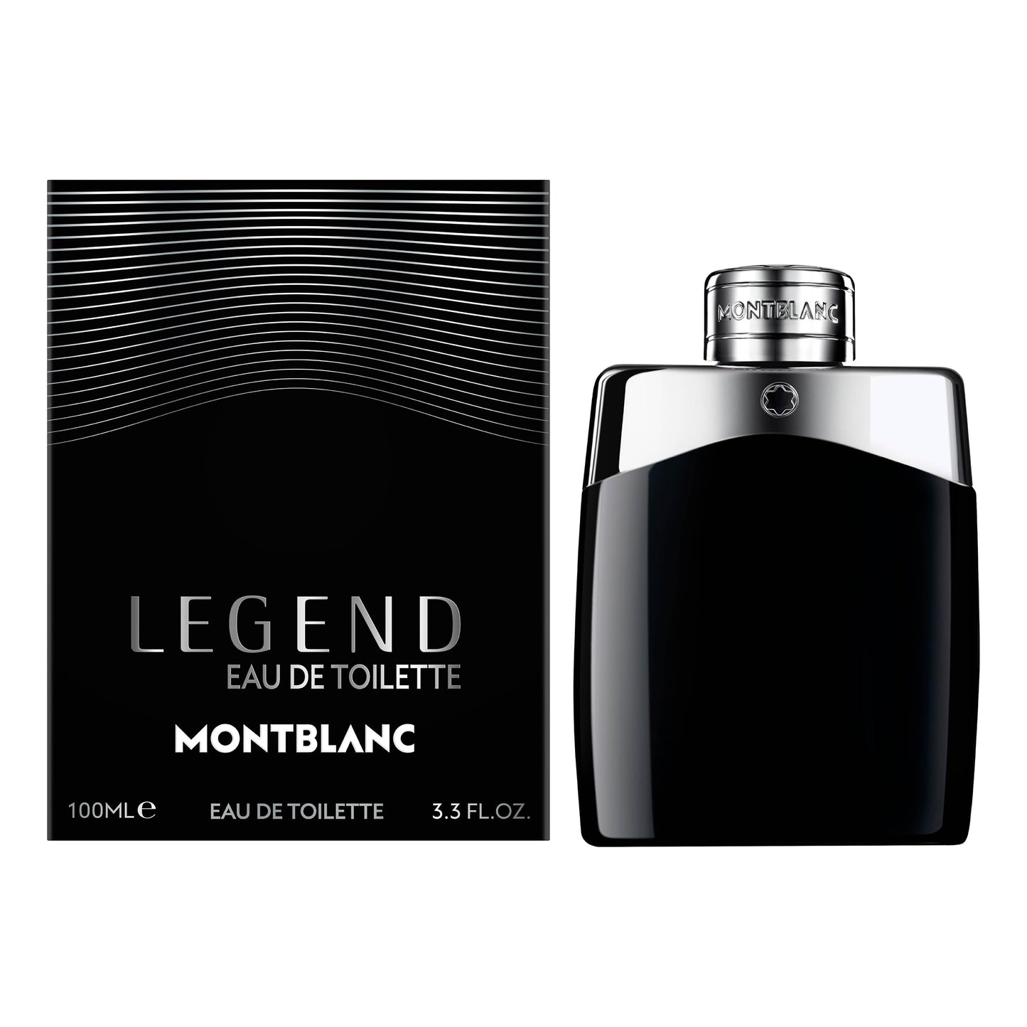 Montblanc Legend 100ml spray bottle with iconic black and silver design