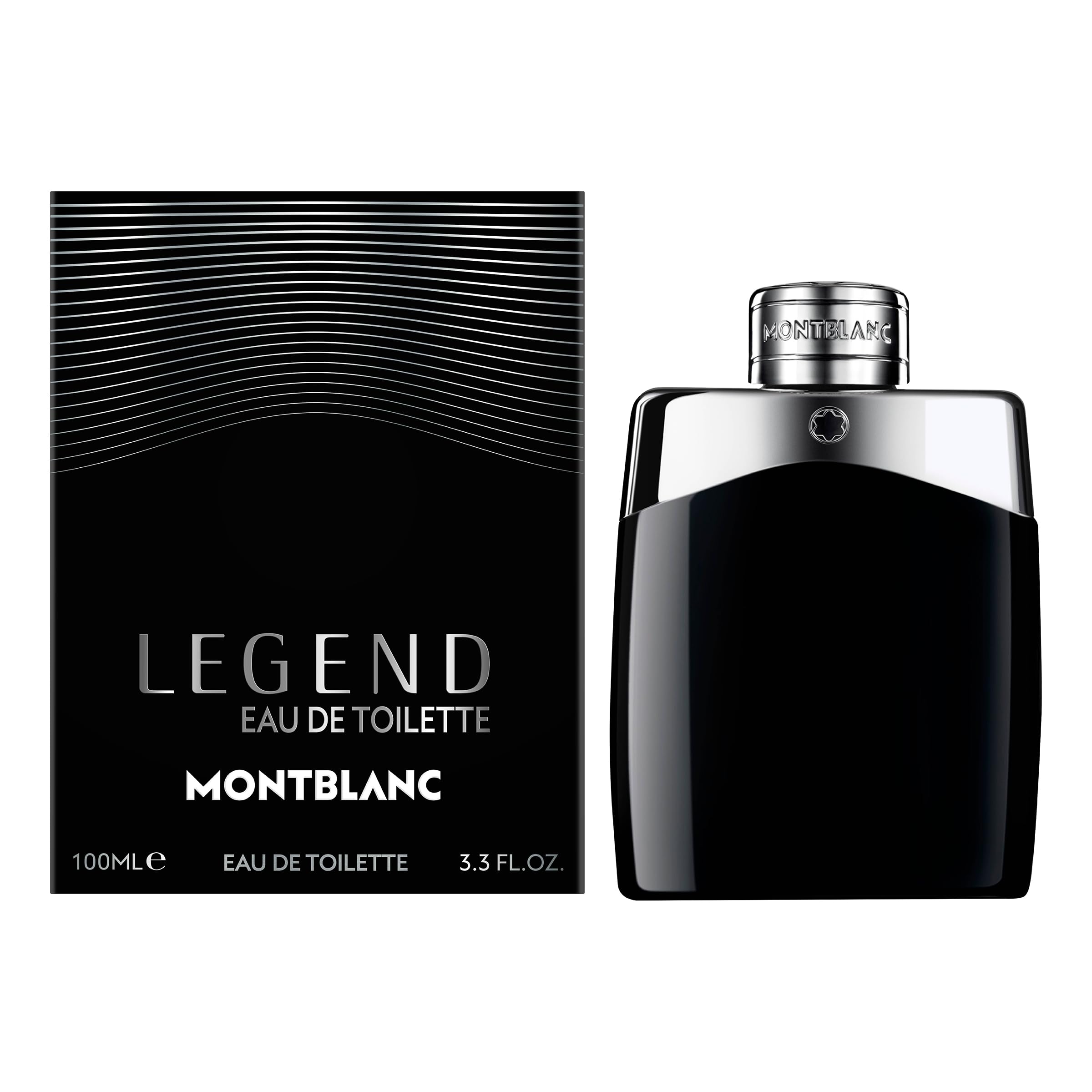 Montblanc Legend 100ml spray bottle with iconic black and silver design