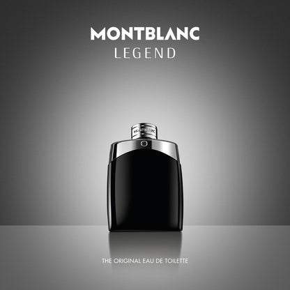 Montblanc Legend luxury fougere cologne displayed on a clean surface