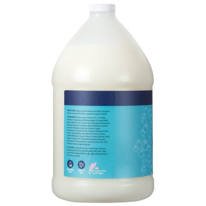 Vegan and cruelty free kids three in one gentle baby shampoo back label showing ingredients