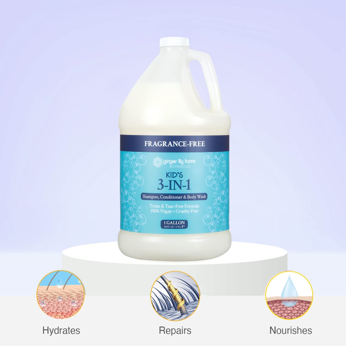 Authentic USA imported Ginger Lily Farms 3 in 1 kids bath solution for Indian households