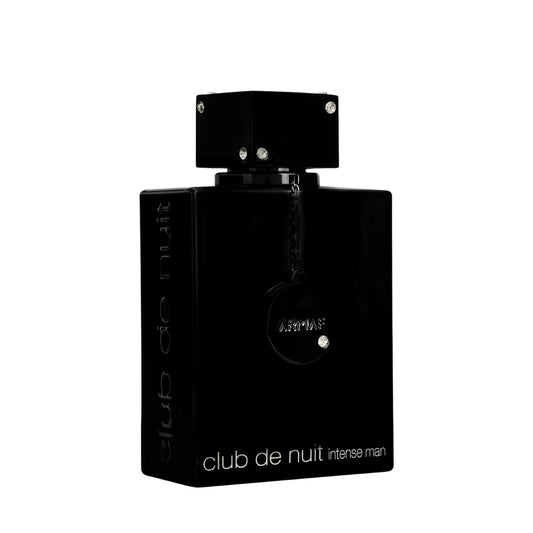 Armaf Club De Nuit Intense Man 3.6 Ounce bottle highlighting the decorative chain detail