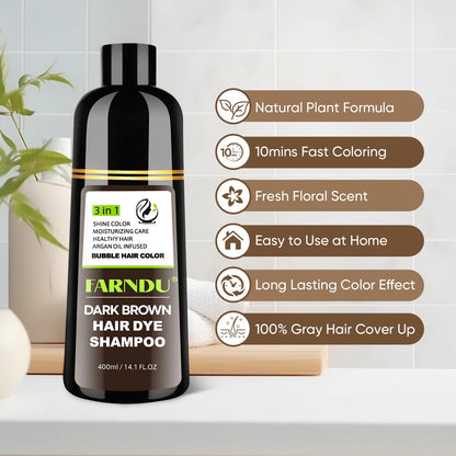 Grooming essential 3 in 1 hair dye shampoo suitable for men and women