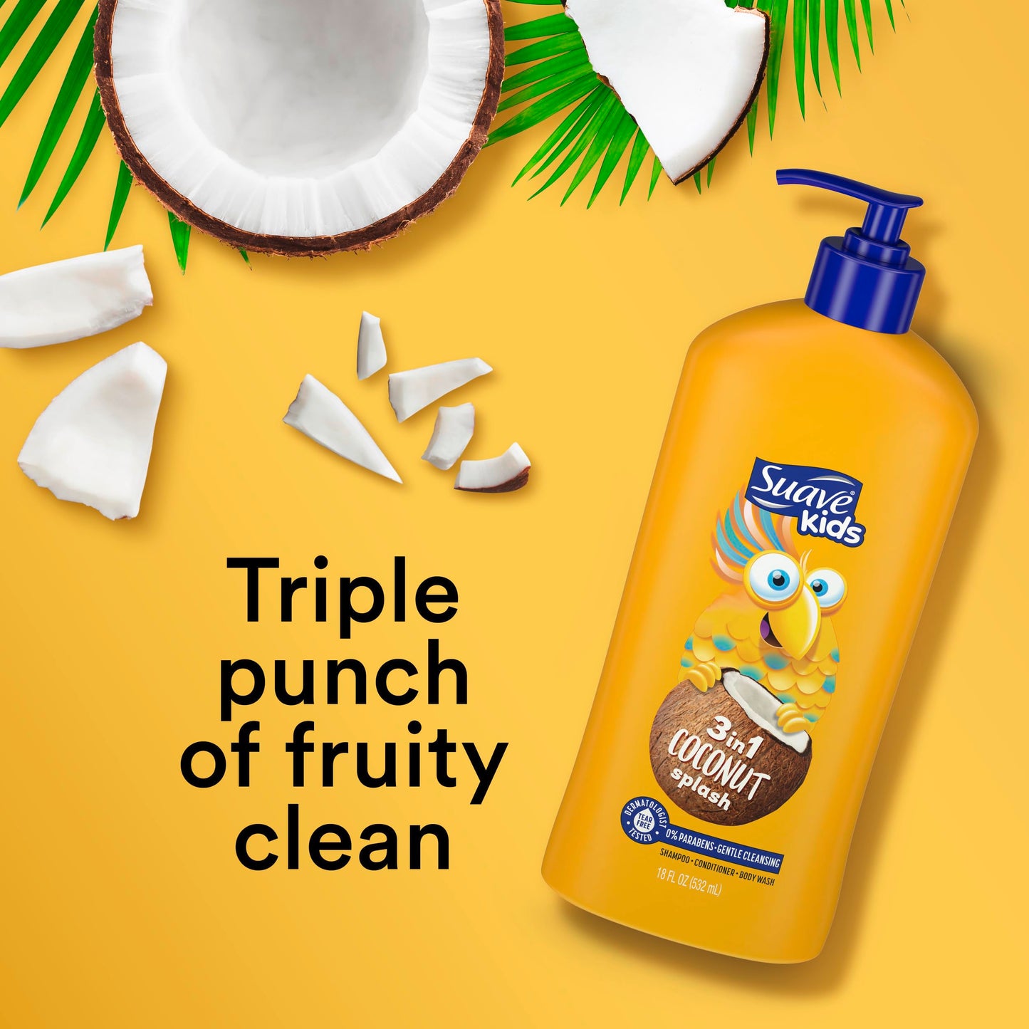 Suave Kids Coconut Splash Eighteen Ounce pack of six overview