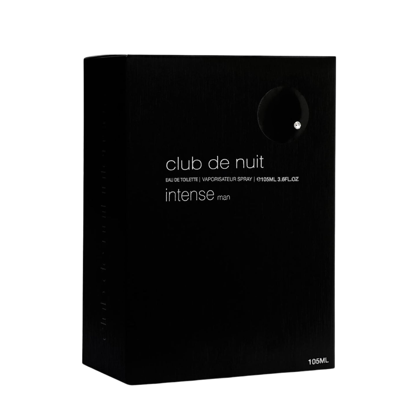 Armaf Club De Nuit Intense Man EDT perfume display showing structural bottle cap details