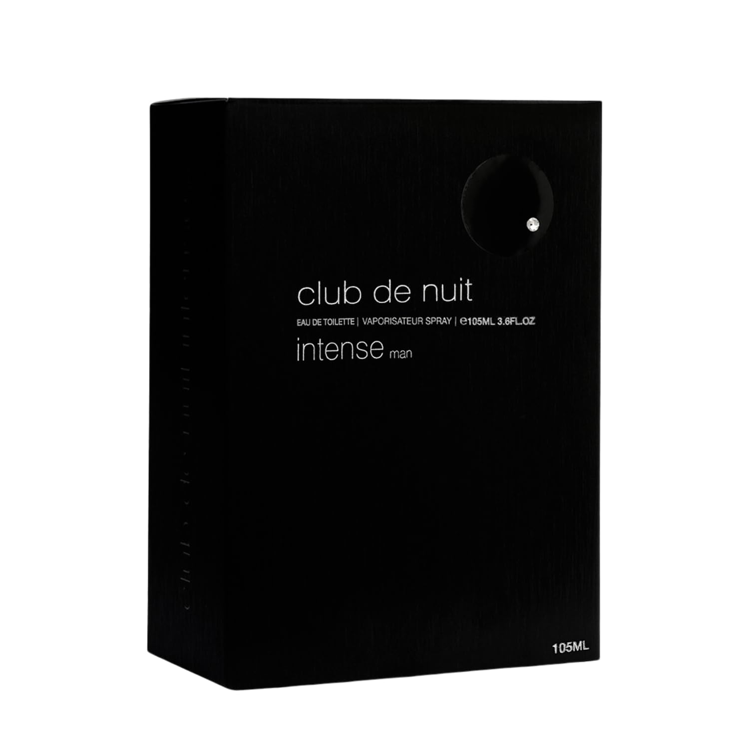 Armaf Club De Nuit Intense Man EDT perfume display showing structural bottle cap details