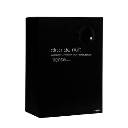 Armaf Club De Nuit Intense Man EDT perfume display showing structural bottle cap details