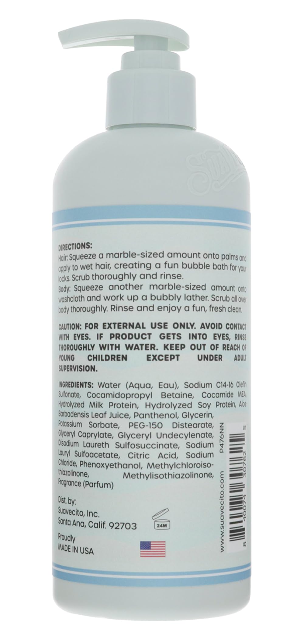 Suavecito Kids tear free milk and honey scented all in one baby wash