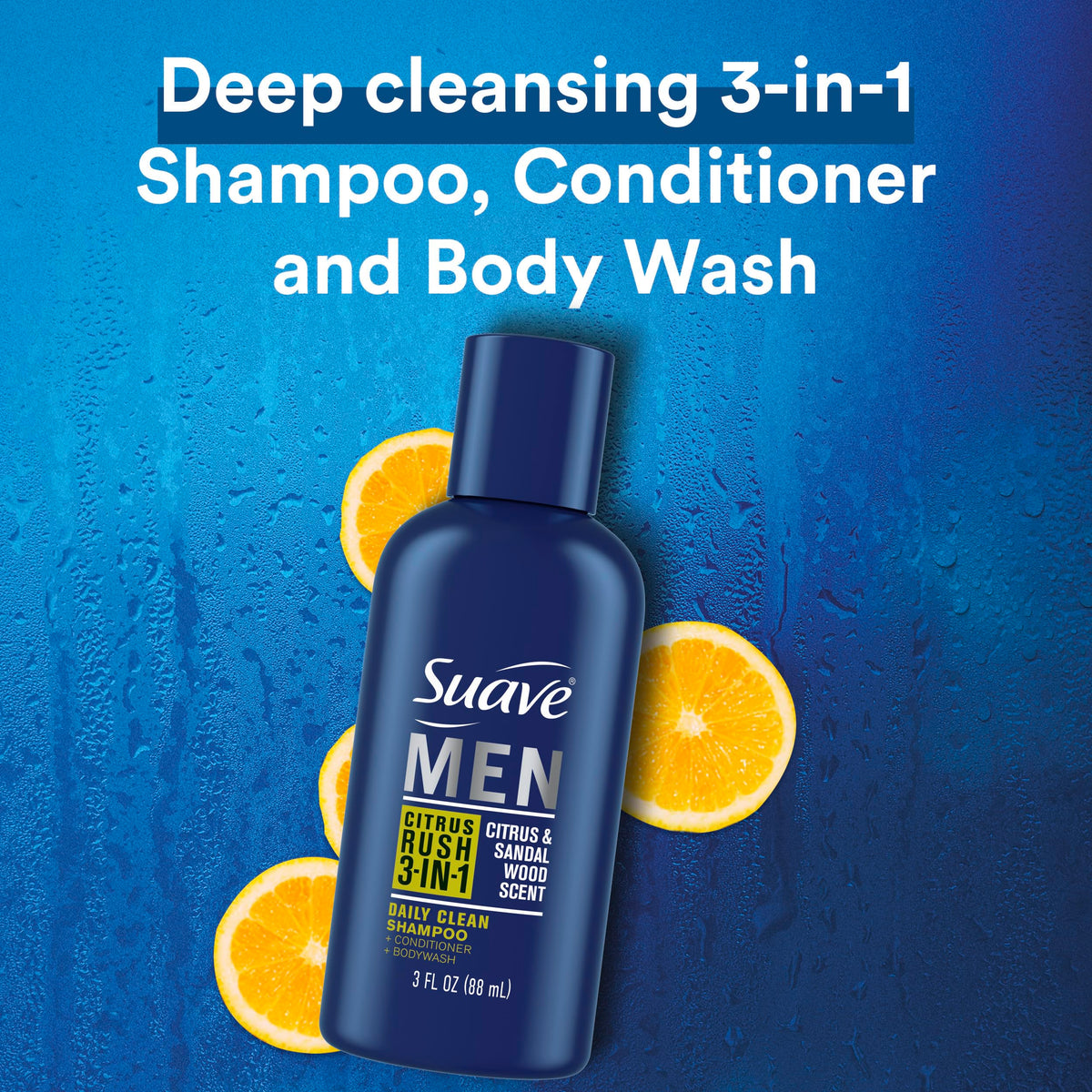 Suave Men all-in-one grooming liquid soap for travel three pack bundle