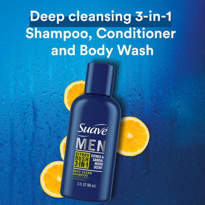 Suave Men all-in-one grooming liquid soap for travel three pack bundle