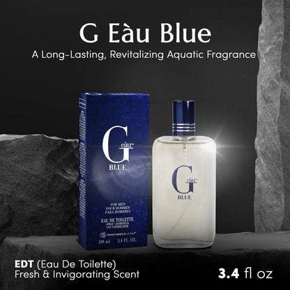 PB ParfumsBelcam G Eau Blue 3.4 Fluid Ounces fresh blue summer fragrance for men