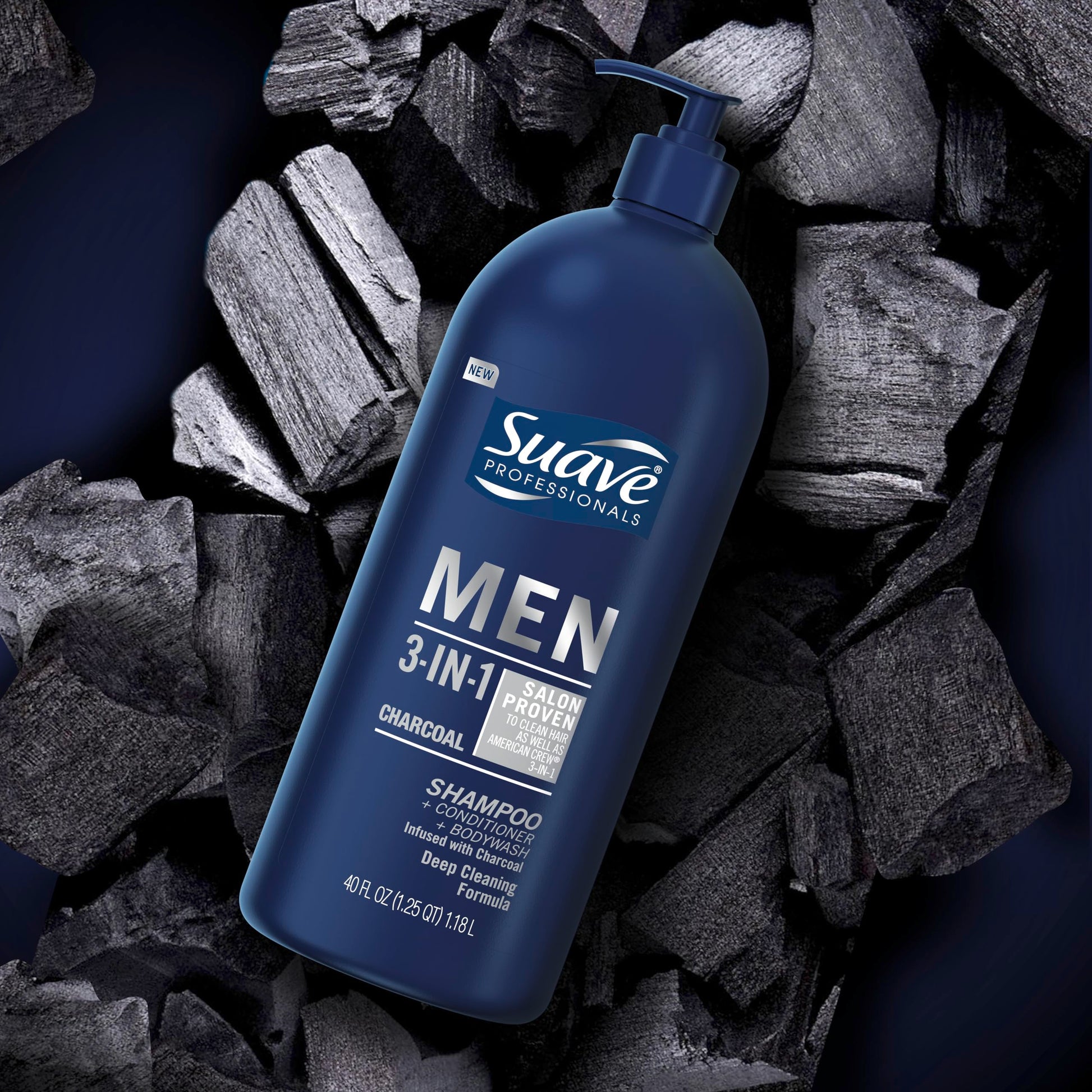 Suave Men Charcoal and Ginger grooming set premium imported personal care presentation.