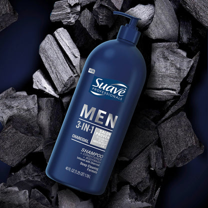 Suave Men Charcoal and Ginger grooming set premium imported personal care presentation.