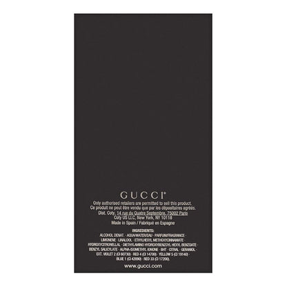 Authentic imported luxury Gucci Guilty men cologne spray packaging box showing genuine batch code details