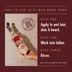 18.21 Man Made Absolute Mahogany shampoo and conditioner side profile