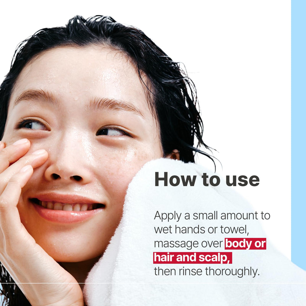 Family using Illiyoon top to toe cleanser in bathroom