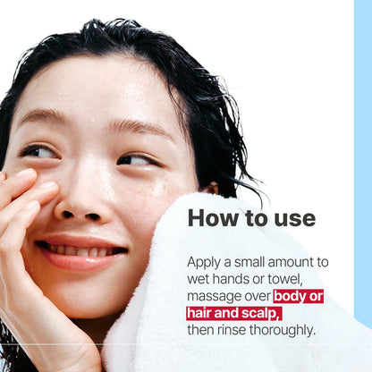 Family using Illiyoon top to toe cleanser in bathroom