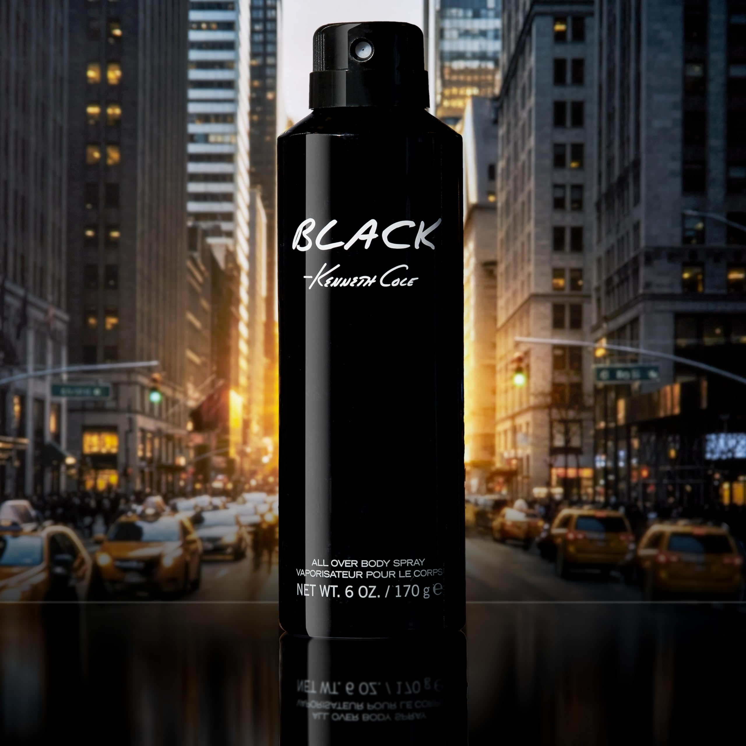 Six fluid ounce Kenneth Cole Black men deodorant spray product details profile