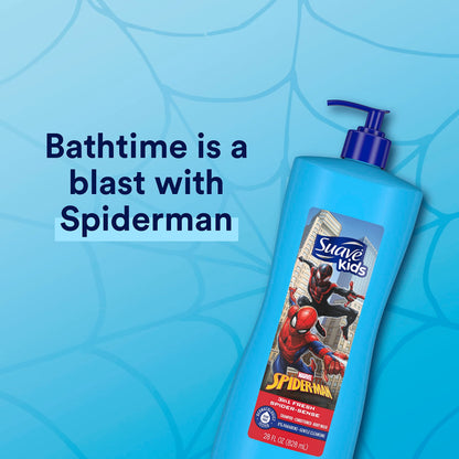 Four pack set of Suave Kids Spider-Man 3-in-1 bath products