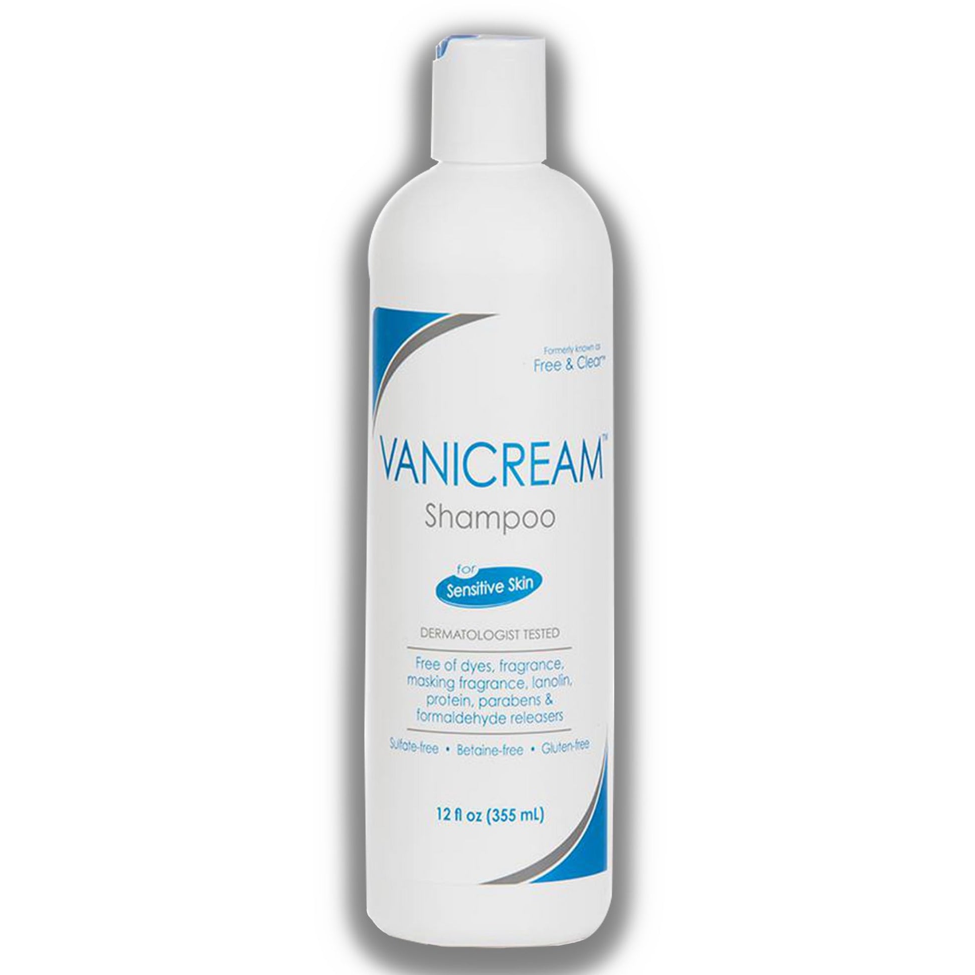 Back ingredients label of Vanicream dermatologist tested personal care trio