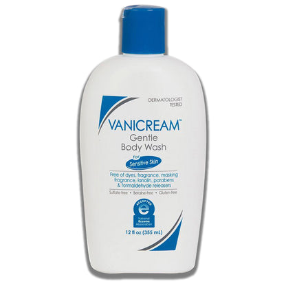 Vanicream 12 ounce bottles arranged together illustrating full sensitive skin routine