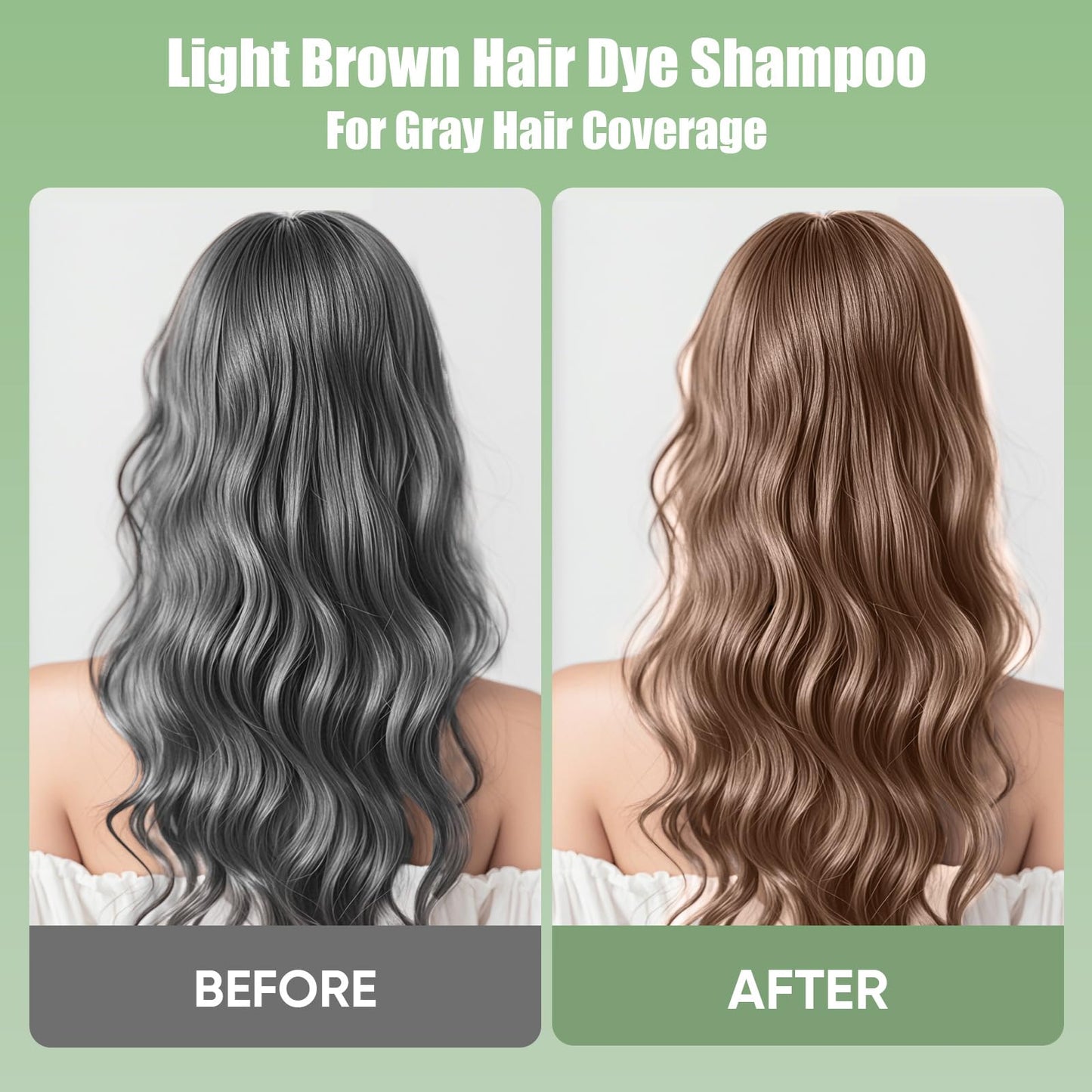 FARNDU light brown instant gray coverage shampoo back label text with complete usage guide