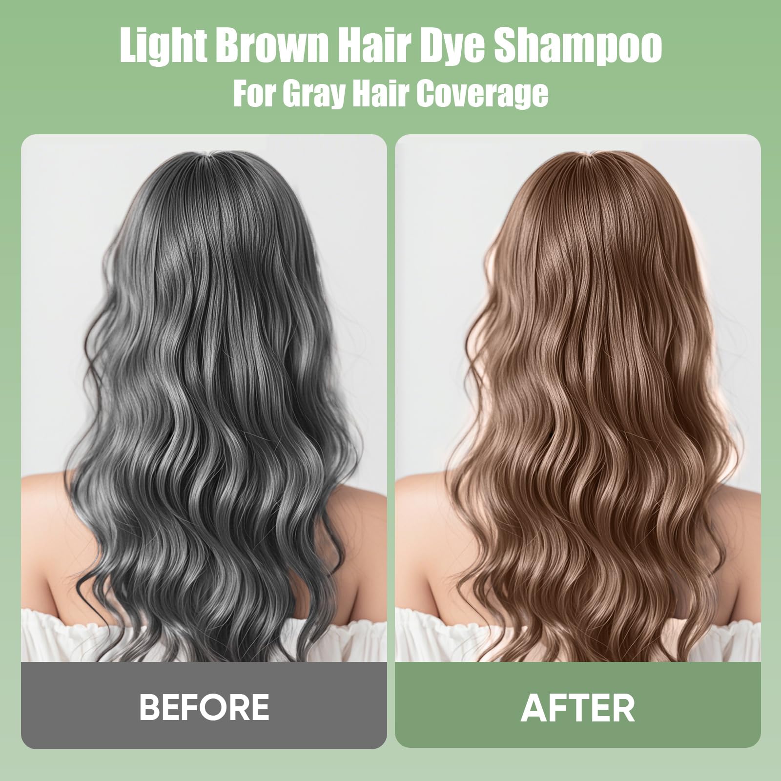FARNDU light brown instant gray coverage shampoo back label text with complete usage guide