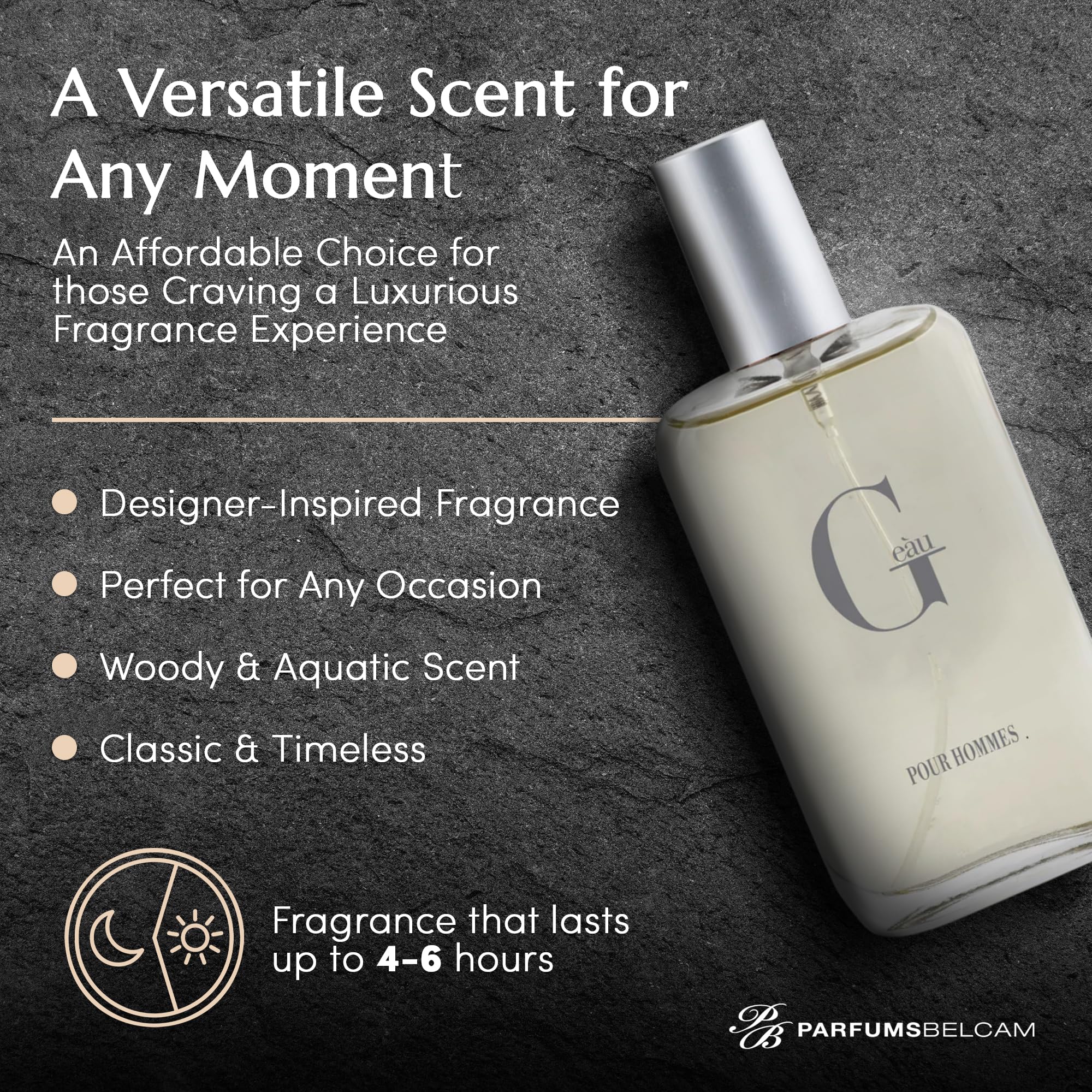 Authentic USA imported PB ParfumsBelcam fresh masculine cologne bottle