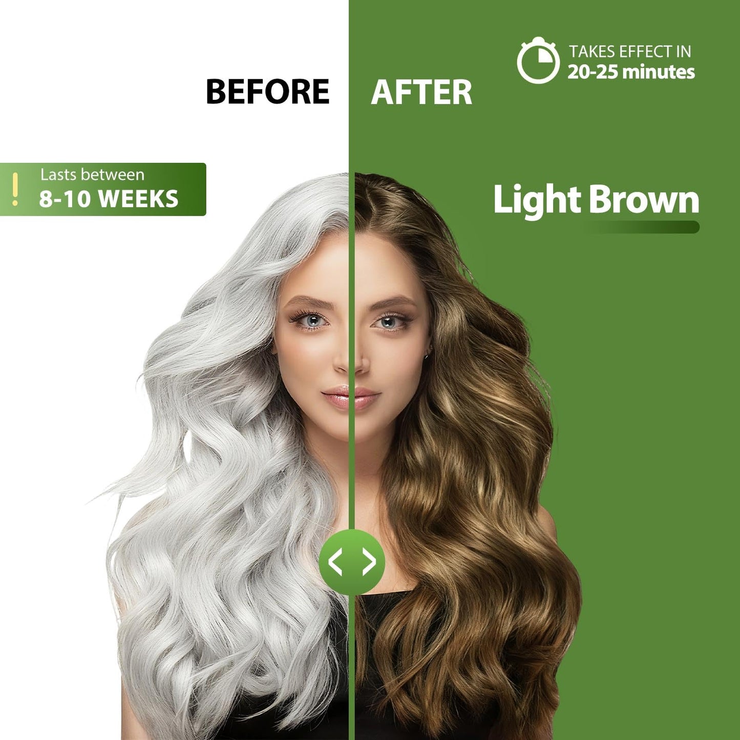 Three in one hair color shampoo packaging highlighting argan oil and ginseng ingredients.