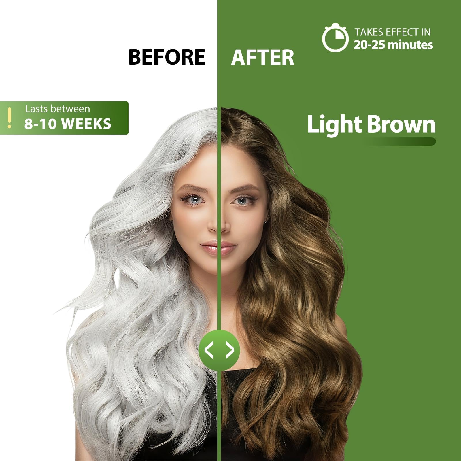 Three in one hair color shampoo packaging highlighting argan oil and ginseng ingredients.